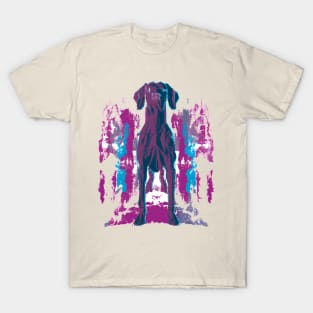 Weimaraner Dog Watercolor Ink Painting T-Shirt